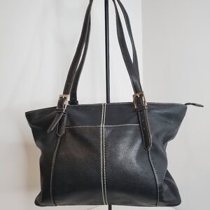 Tignanello Black Leather Shoulder Bag